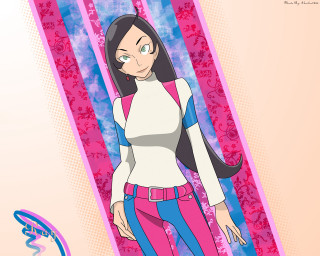 Cartoon character long hair pink 2 - orphism free wallpaper