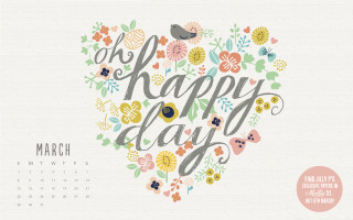 Calendar floral happyday crossstitch cheerful - a calendar free wallpaper