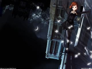 Woman ledge clocktower moon gothic - a ledge in front free wallpaper