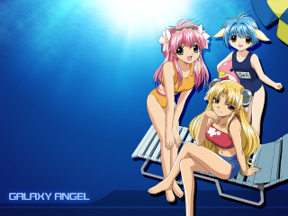 Three anime girls water sun - three anime girl free wallpaper for desktop