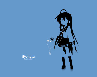 Girl headphones microphone blue background - album cover free wallpaper