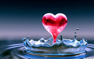 Heart floating water splash drop - a heart free wallpaper for desktop