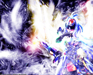 Anime sword girl fire smoke - holography free wallpaper for desktop