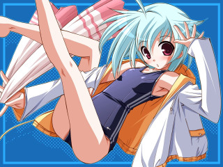 Blue haired woman anime rayonism 2 - a blue border free wallpaper for desktop