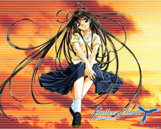 Girl cloud longhair wind blue - a cloud background free wallpaper