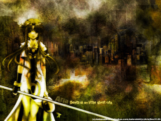 Woman sword cityscape gothic anime - death free wallpaper for desktop