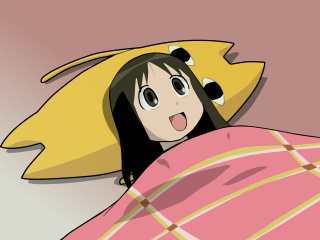 Girl bed yellowhat pinkblanket pillow - a yellow hat free wallpaper