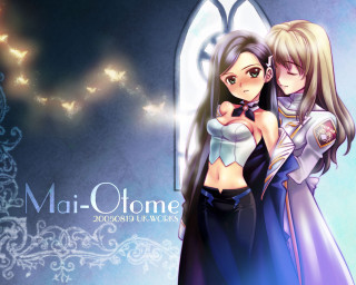 Anime hugging girls window blue - a light shining free wallpaper for desktop