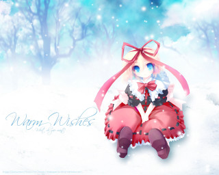 Girl sitting snow bow ribbon - a bow free wallpaper