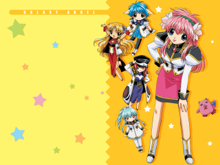 Anime girls yellow stars american - mosaic free wallpaper for desktop