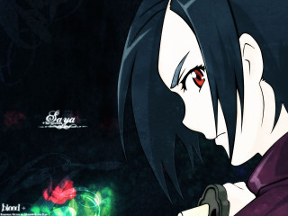 Anime girl red eyes black - black hair free wallpaper for desktop