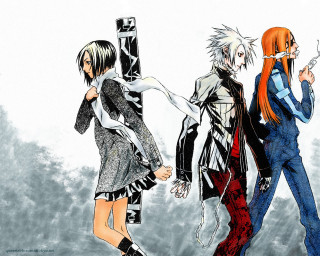 Anime group street characters holding - a street together free wallpaper