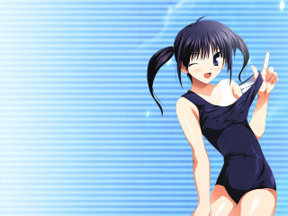 Woman swimsuit kyoto animation blue - a woman in a swimsuit free wallpaper
