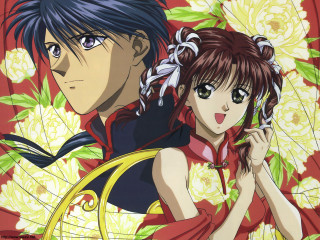 Anime couple flower umbrella chinese - a red umbrella free wallpaper