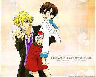 Anime boys flower pose remodernism - a picture together free wallpaper