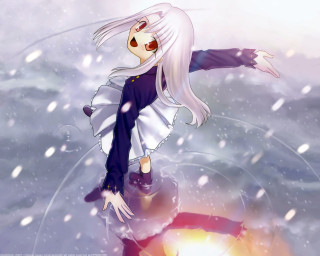White haired girl snow flowers - white hair free wallpaper for desktop