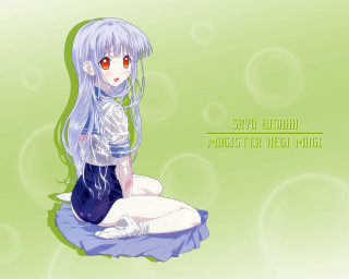 Anime girl long hair bubbles - a pillow free wallpaper