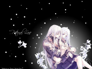 Anime hugging couple snow flower - the dark free wallpaper for desktop