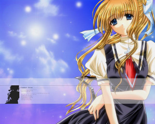 Anime girl blonde hair starry 2 - a red tie free wallpaper
