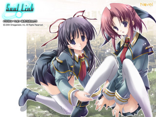 Soullight animegirls cityscape siblings schooluniform - a picture together in front free wallpaper