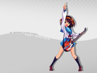 Girl guitar hat anime argyle - her hand and a hat free wallpaper