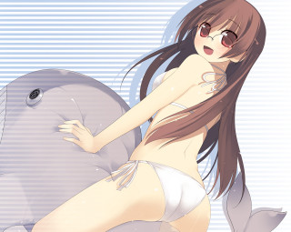 Woman whale bikini rayonism graphics - a whale free wallpaper