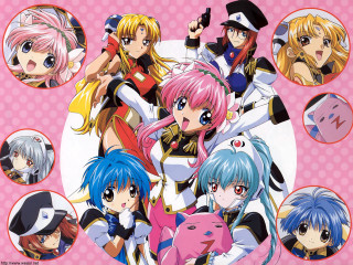 Anime girls guns colorful costumes - serial art free wallpaper for desktop