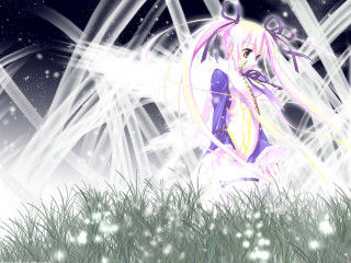 Anime girl field star moon - a field of grass and grass free wallpaper