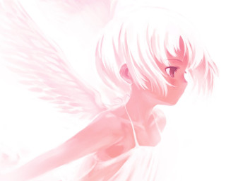 Angel white bangs dress wings - a white angel free wallpaper