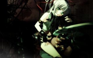 White hair woman sword demon - her hand and a demon free wallpaper
