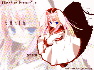 Girl longhair whitedress redbow anime - orphism free wallpaper for desktop