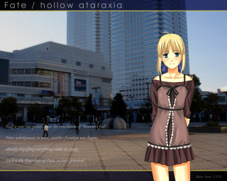 Alice prin blonde urban screenshot - a caption in the middle of the picture free wallpaper