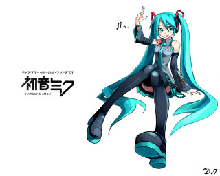Blue haired woman sitting hatsune - a blue tail free wallpaper