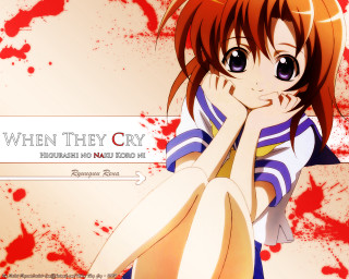 Girl blood splatter apple kyoto - poster art free wallpaper