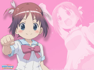 Girl pointing pink background portrait - a pink background free wallpaper