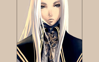 White hair black jacket gold - her chest and chest free wallpaper