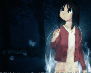 Woman red jacket butterfly night - the dark free wallpaper