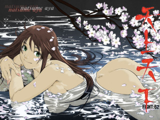 Woman water flowers ribbon anime - a red ribbon free wallpaper for desktop