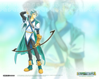 Blue haired man with bow - a bow and arrow free wallpaper