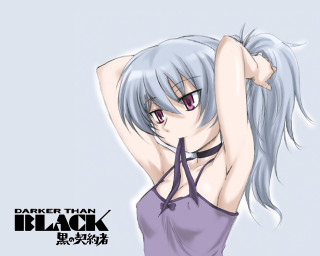 Gothic anime silver haired woman - a purple shirt free wallpaper