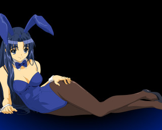 Bunny ears anime legs crossed - fullbody free wallpaper
