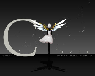 Angelic white dress wings letter - a white bird free wallpaper for desktop