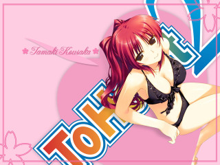 Pink bikini anime blush smile - tachisme free wallpaper