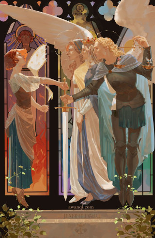 Stained glass dove portrait artnouveau - above them free wallpaper for mobile