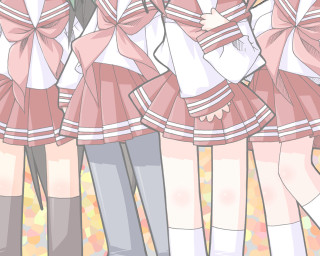 Girls pink dresses umbrellas anime - umbrella free wallpaper