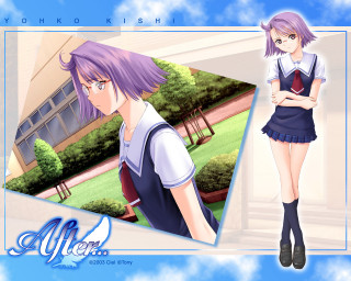 Girl schooluniform building outdoors purplehair - a girl in a school uniform free wallpaper for desktop