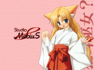 Blonde anime girl fox ears - long blonde hair free wallpaper