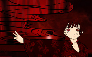 Woman kimono red eyes red - a woman in a kimono free wallpaper
