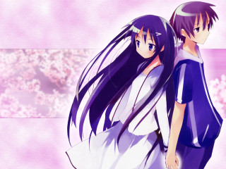 Ai mitsu anime flowers blush - a pink wall free wallpaper