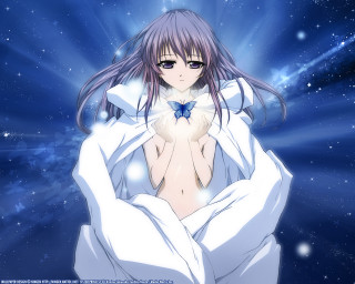 Woman butterfly white dress aurora - blue star free wallpaper